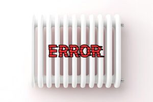 termosifone con scritta errore